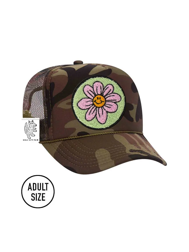 ADULT Trucker Hat with Interchangeable Velcro Patch (Camouflage)