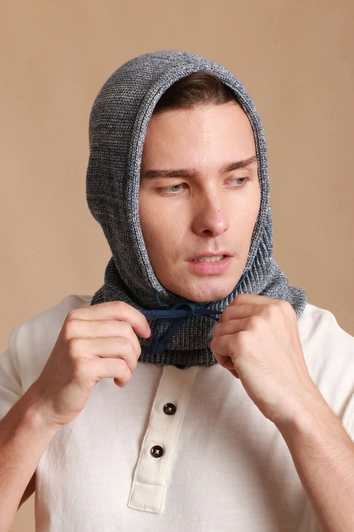 Allergy-Free Knitted Snood with Drawstring