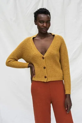 anna wool cardigan mustard