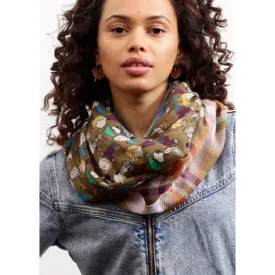 Codello Peanuts Loop Scarf In Dark Khaki