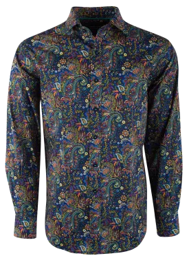 David Smith Australia Navy Paisley Button-Front Shirt