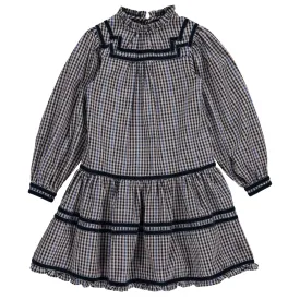 dress plaid drop ruffle waist - plaid