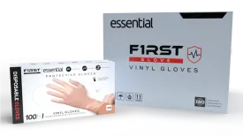 First Glove Essential 4 Mil Clear Vinyl Disposable Gloves