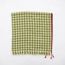 Goldfinch Cashmere Gingham Bandana - Olive