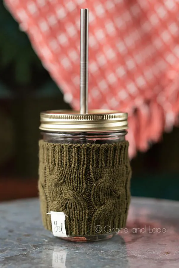 Grace and Lace Cabled Cup Cozy