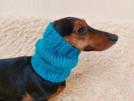 Handmade Wool Snood Warm Winter Knitted Dog Hat Warm Ears Dachshund Snood Hat