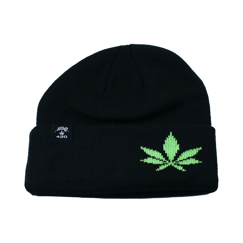 Hemp Leaf Knit Pocket Beanie - Choose Your Style - 1 Per Pack