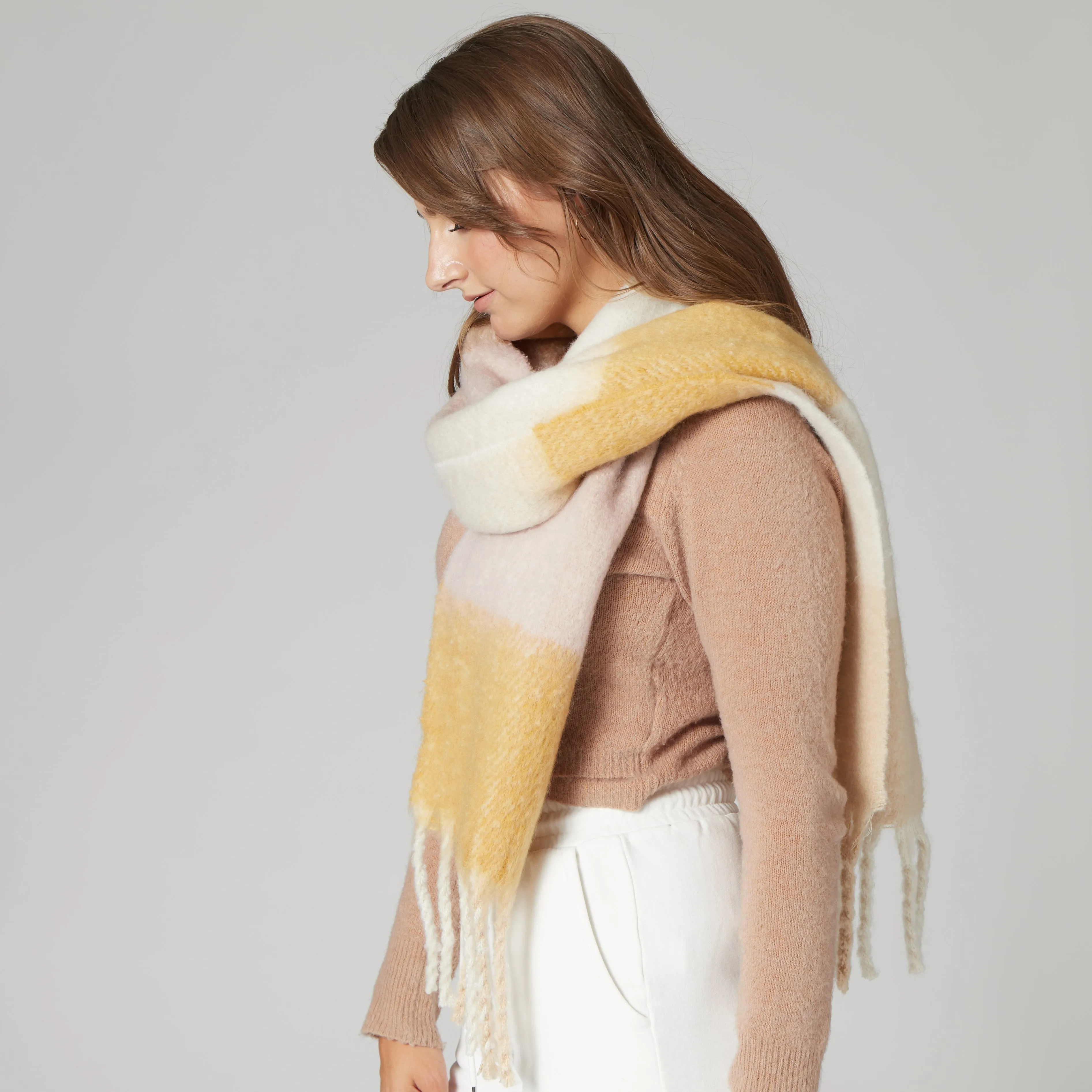 Jessie - Women's Heavy Woven Stripe Scarf