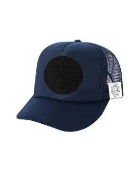 Childrens Navy Trucker Hat with Interchangeable Velcro Patch