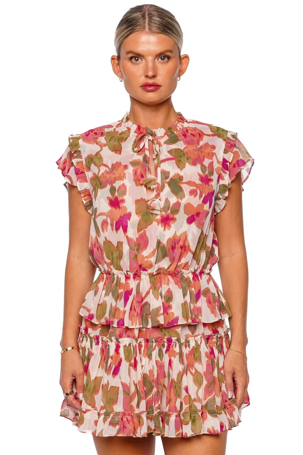 Lilian Sonoran Flora Ruffled Mini Dress