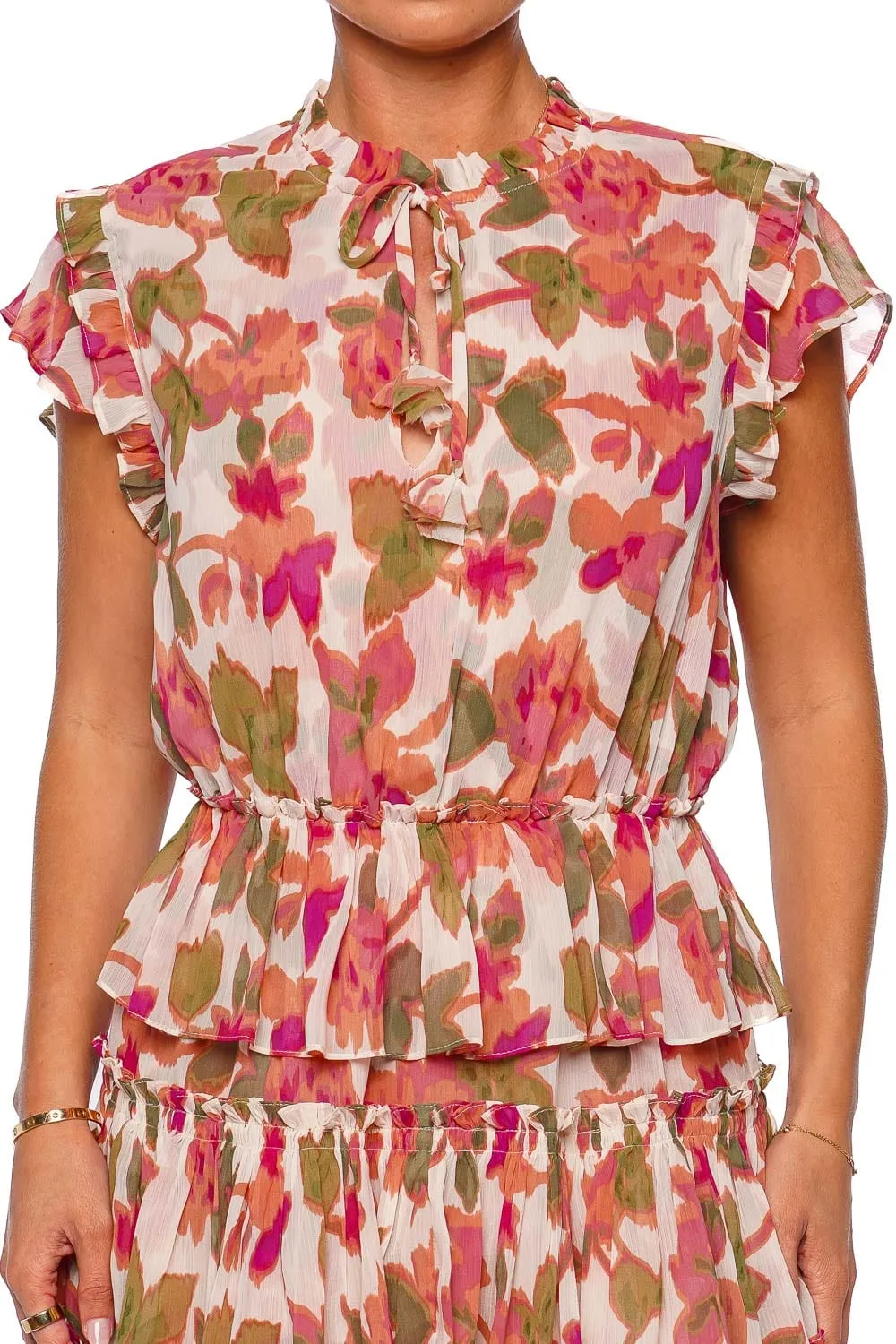 Lilian Sonoran Flora Ruffled Mini Dress