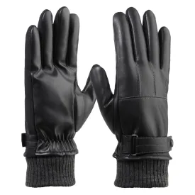 Men's SleekHeat Faux Leather Nappa Gloves with smarTouch®