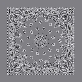 Paisley Western Cotton Bandana in Grey