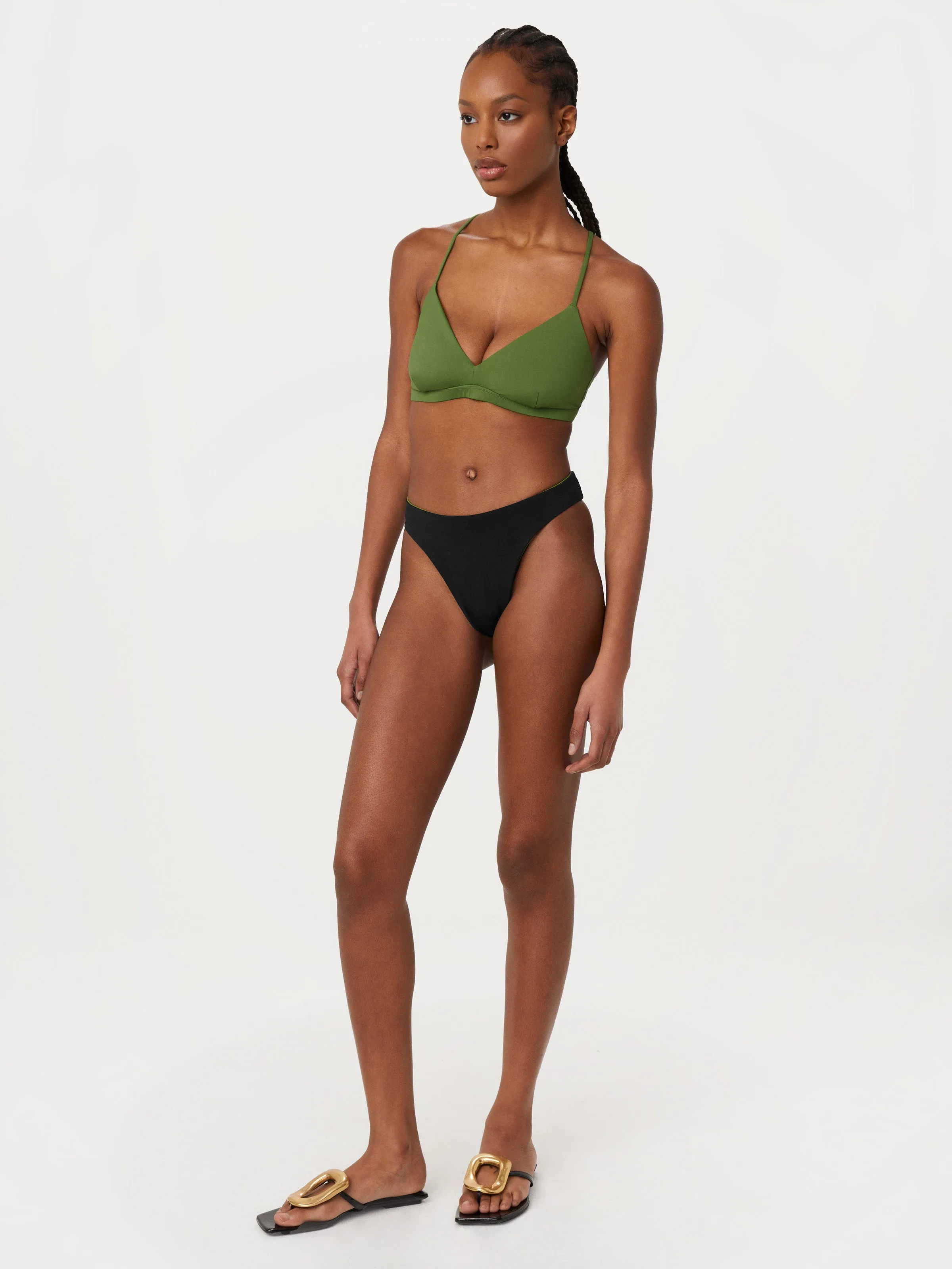 The Triangle Bikini Top in Green